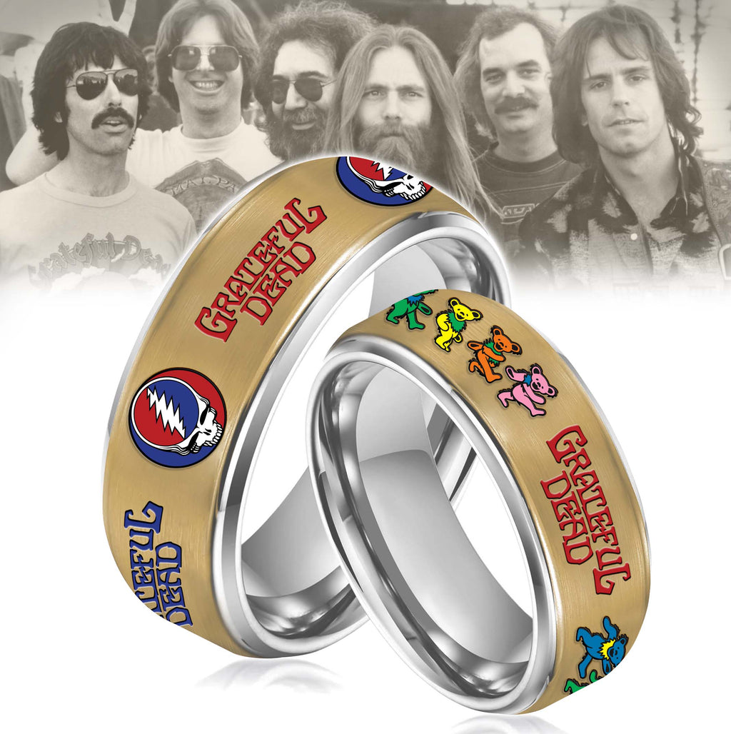 Grateful Dead Silver Tungsten Rings