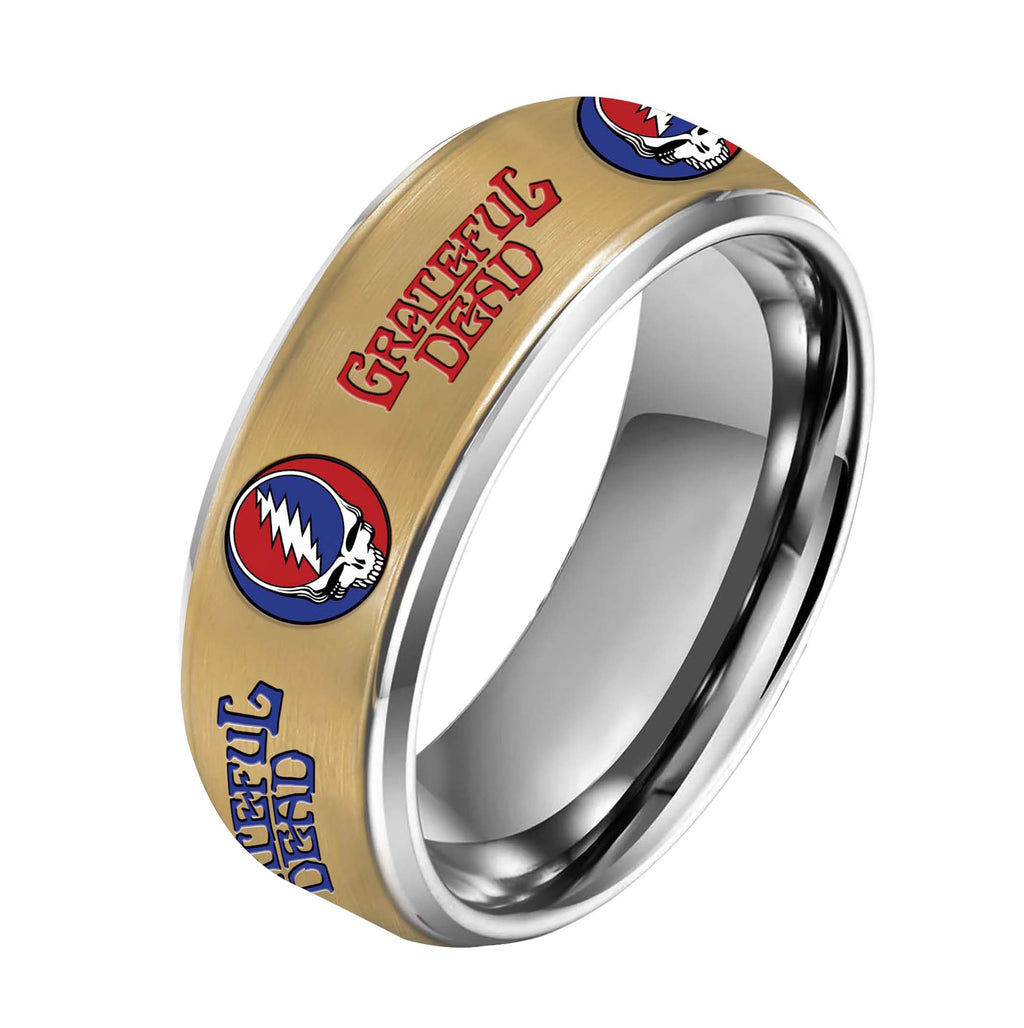 Grateful Dead Silver Tungsten Rings