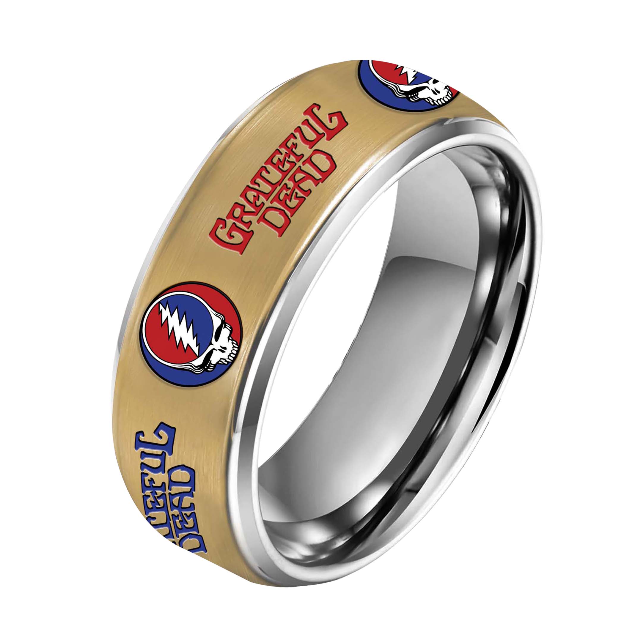 Grateful Dead Silver Tungsten Rings